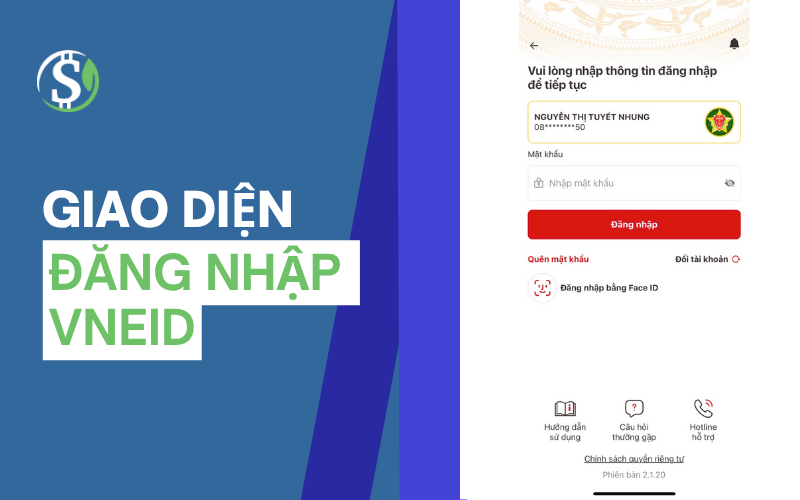 Giao diện đăng nhập VNeID - chữ ký số cá nhân Giao diện đăng nhập VNeID - chữ ký số cá nhân